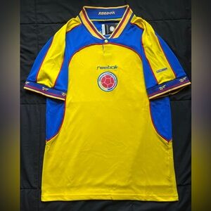 Colombia Retro Soccer Jersey M-XL Yellow Blue 2001